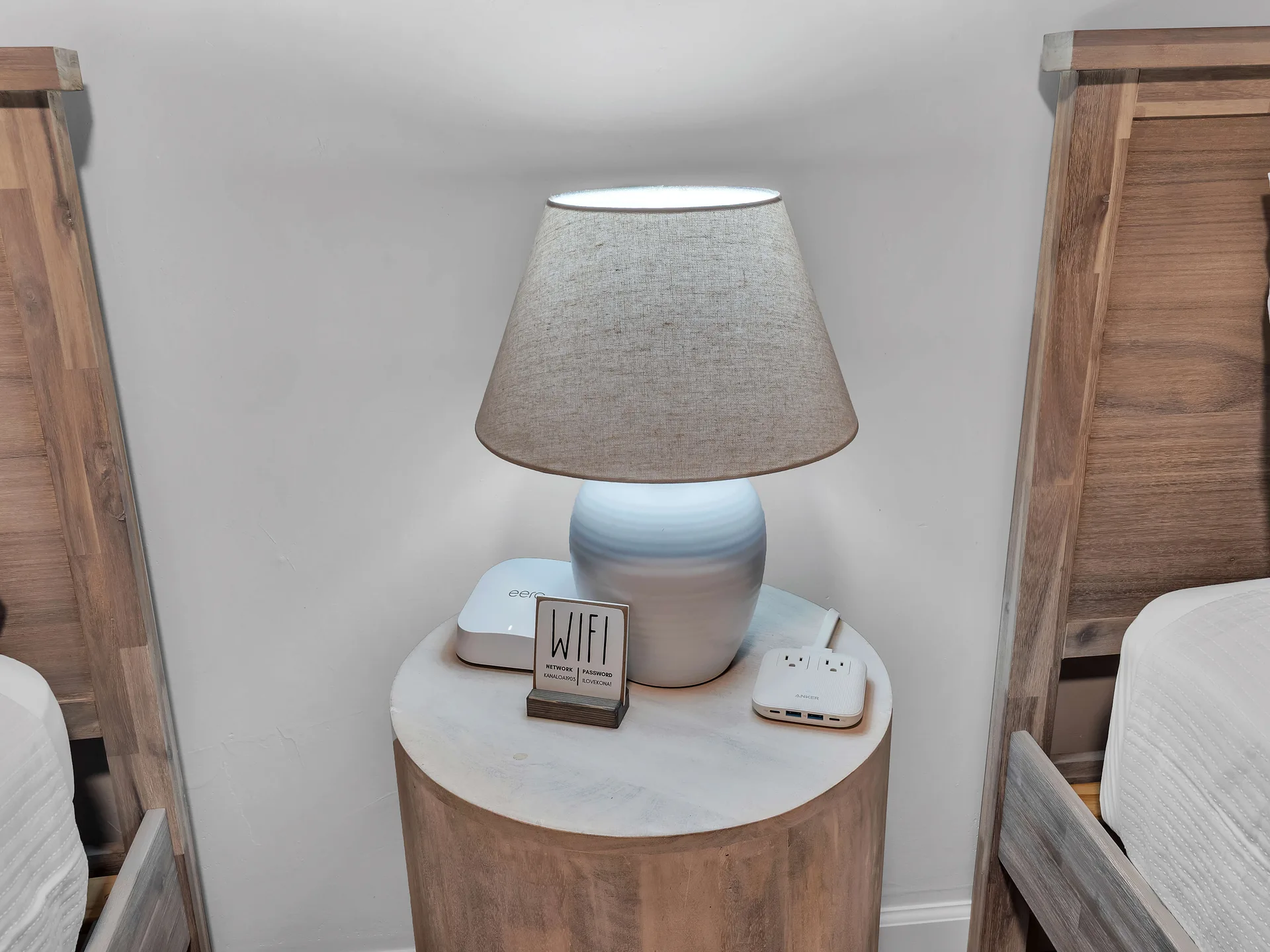 Loft nightstand with WiFi and lamp